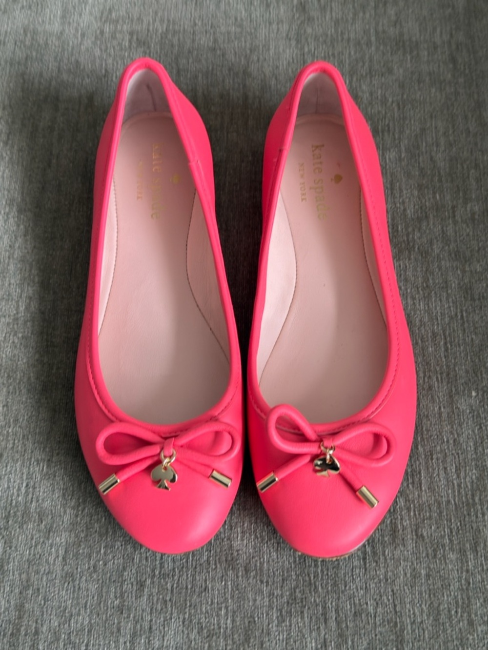 Kate Spade Willa Ballet Flats Coral Pink Leather Bow Detail | 5.5 - Picture 9 of 9